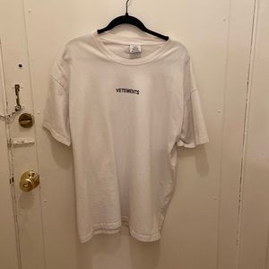 Vetements Logo T-Shirt Oversized Box Fit White Size Med